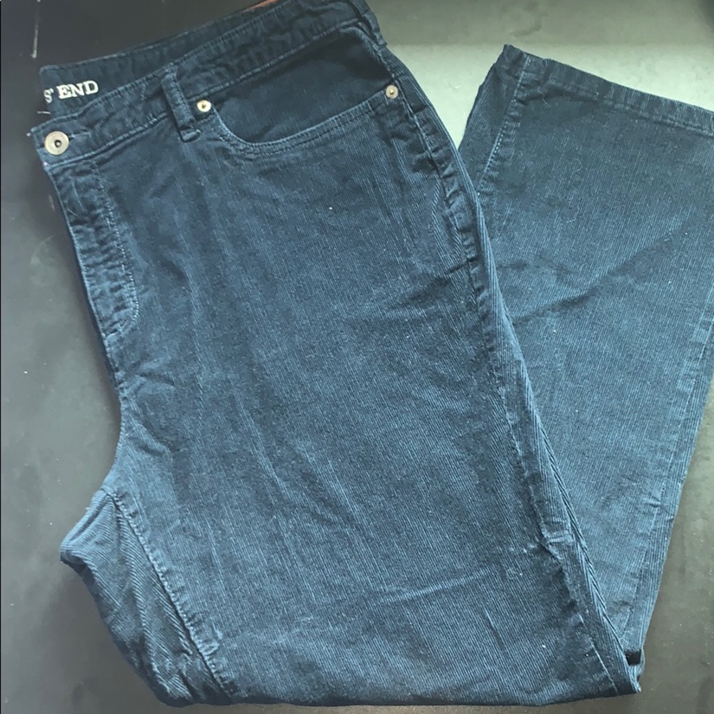 Plus size navy blue corduroy pants